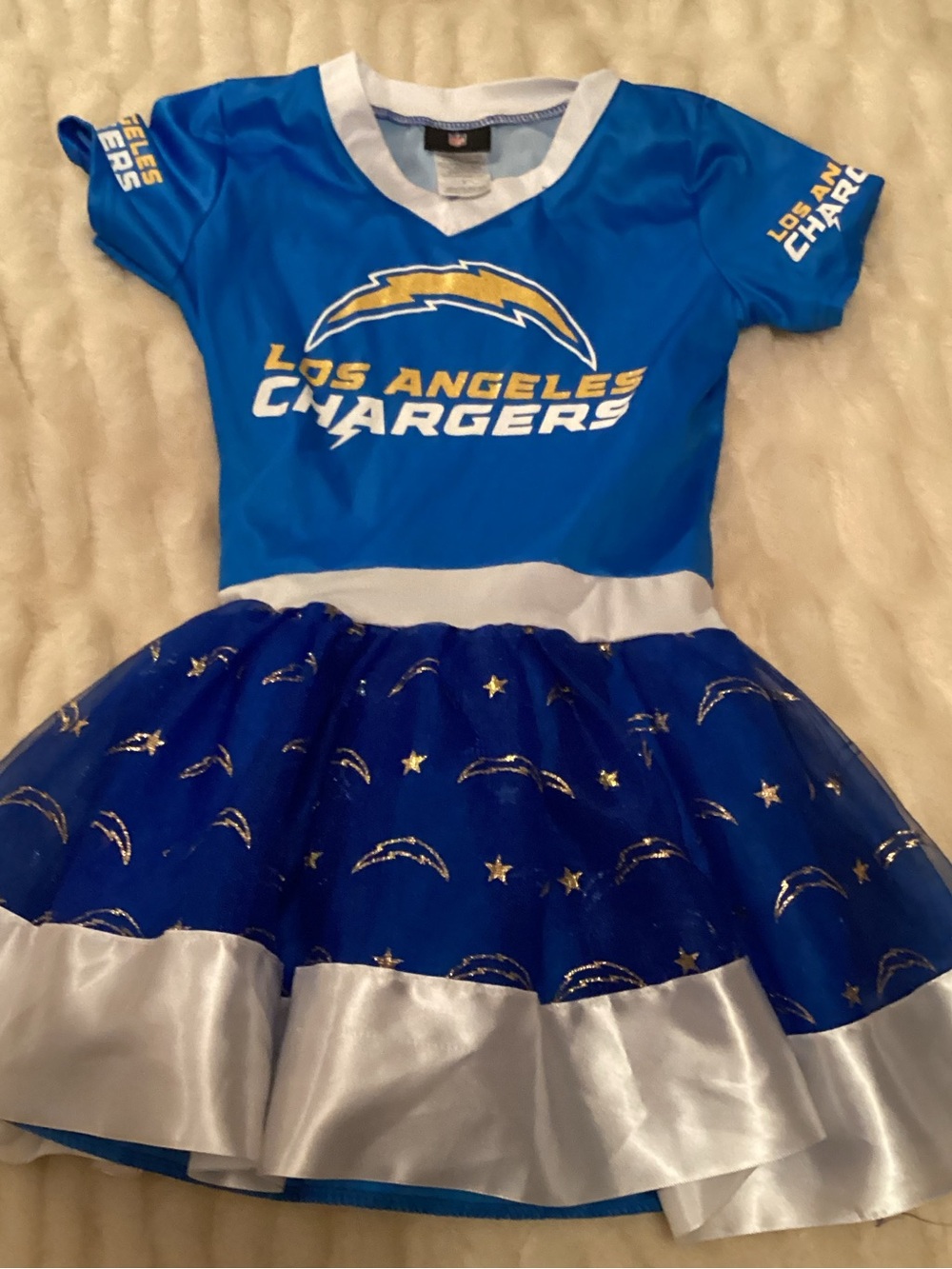 Powder Blue Los Angeles Chargers Tutu Tailgate Game Day V-Neck Costume